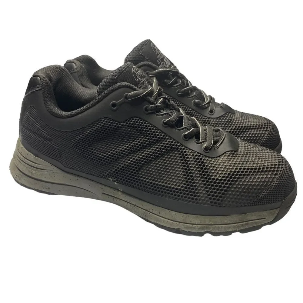 Brahma Mens Sz 7.5 Black Mesh Kamden Steel Toe Slip Resistant Work Shoes